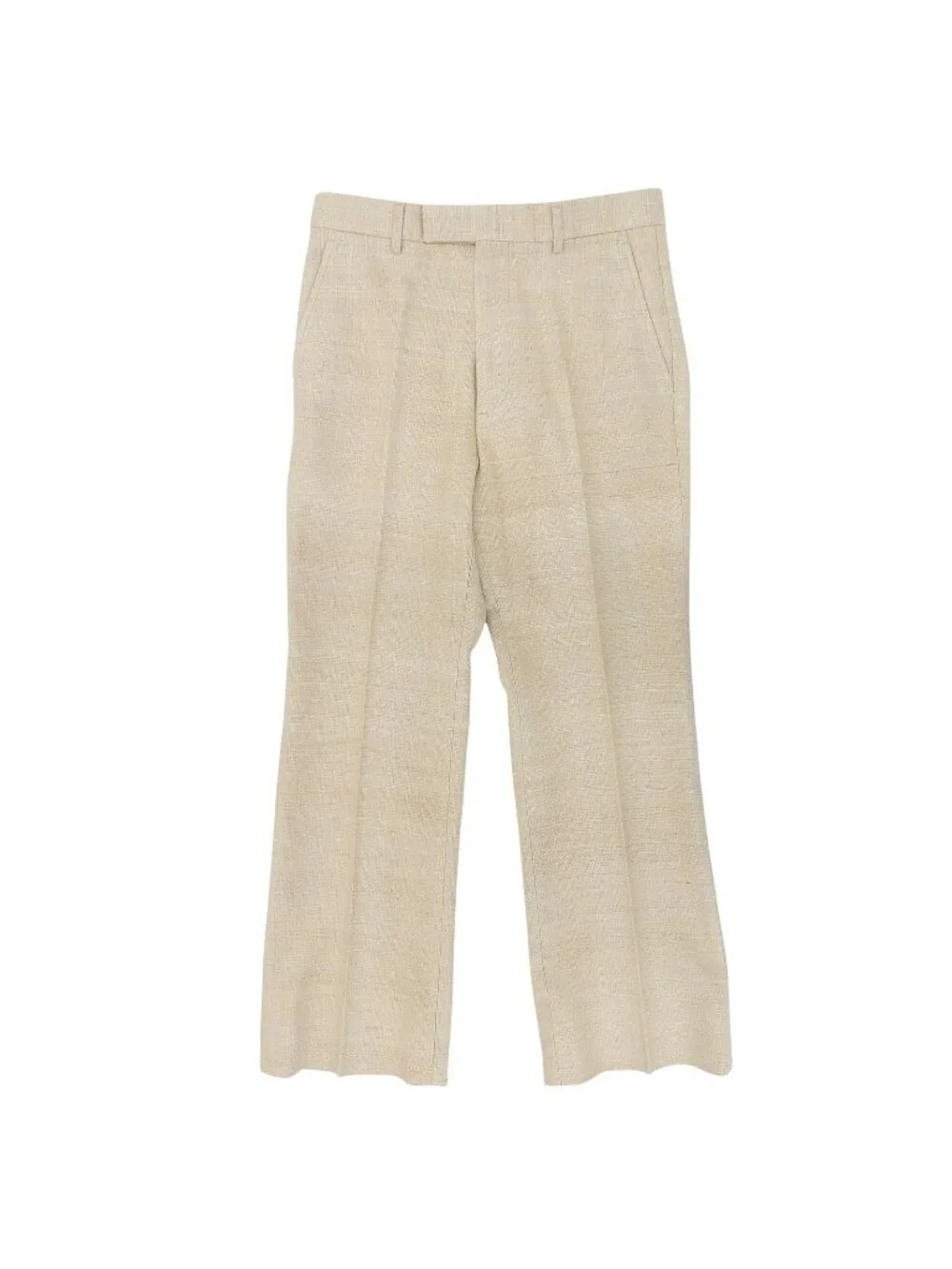 Gucci Silk 100% Pleated Trousers Light Beige 46 Pants
